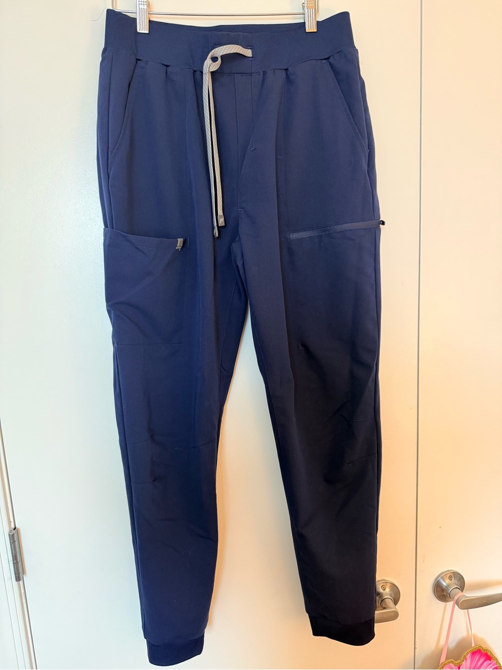 Fabletics High-Rise On-Call Scrub Jogger women’s medium navy blue
